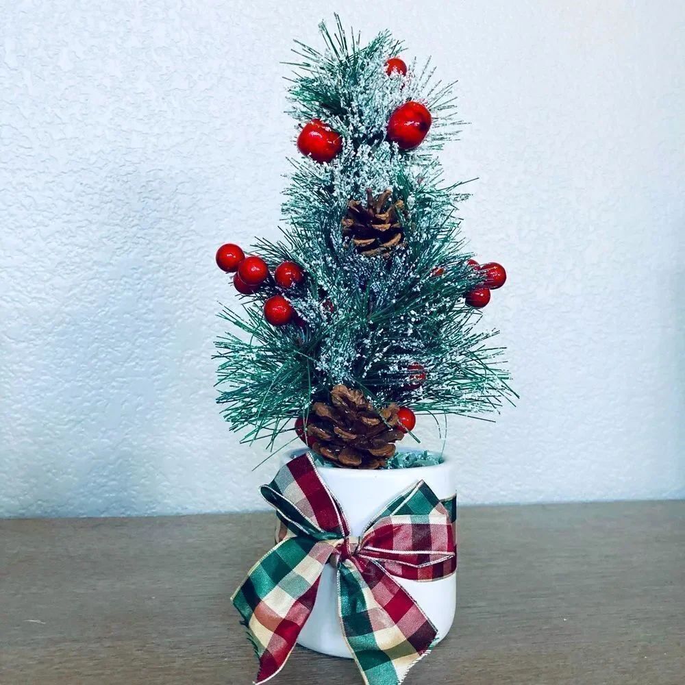 Christmas Tree Ceramic Pot Farmhouse Table Decor
